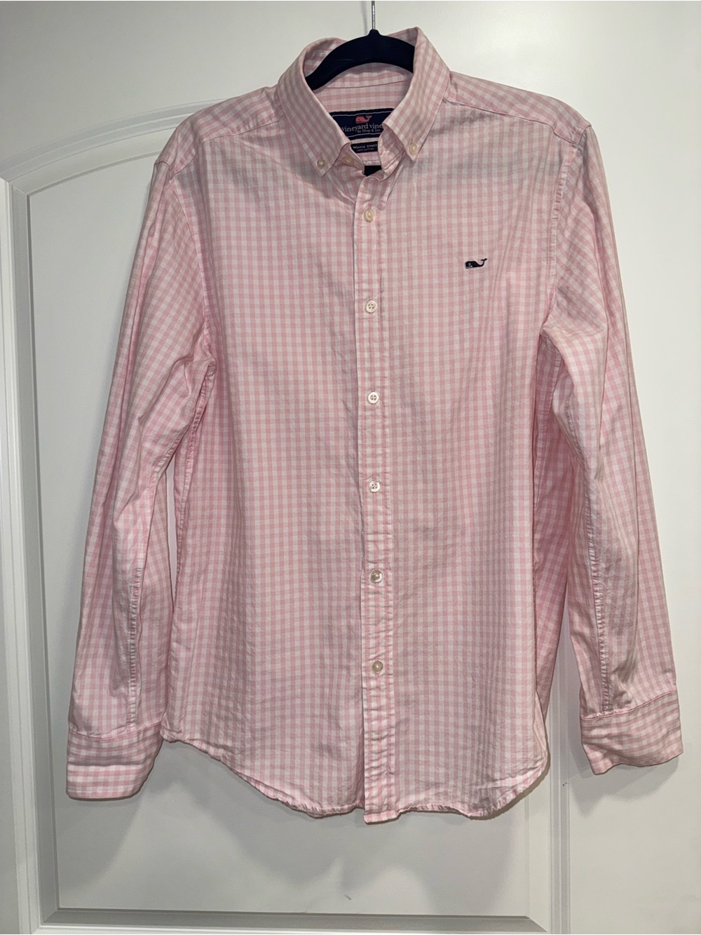 Vineyard Vines Whale Shirt Light Pink Gingham Button-Down Shirt
